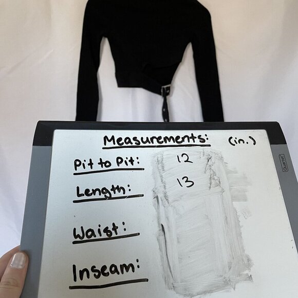 Urban Outfitters Black Long Sleeve Crop Top With Belted Detail goth boho - Picture 5 of 6